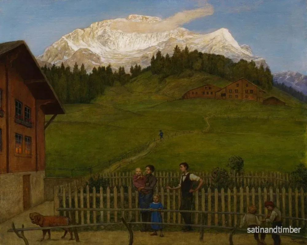 Reproduktion av målningen Kväll i Schweiz II - Hans Thoma - Bild 2