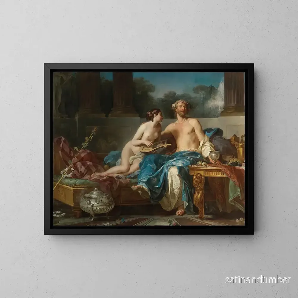 Reproduktion av målningen Les plaisirs d'Anacréon - Jean-Bernard Restout