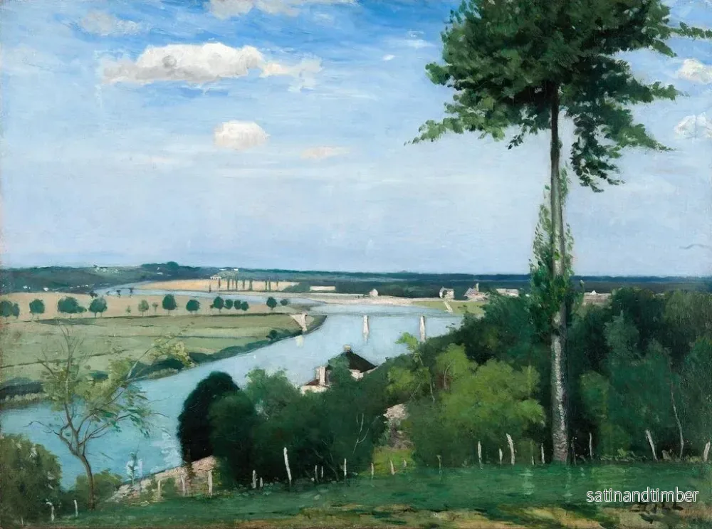 Reproduktion av målningen Landskap flodlandskap fransk vid Bois-le-Roi - Carl Fredrik Hill - Bild 2