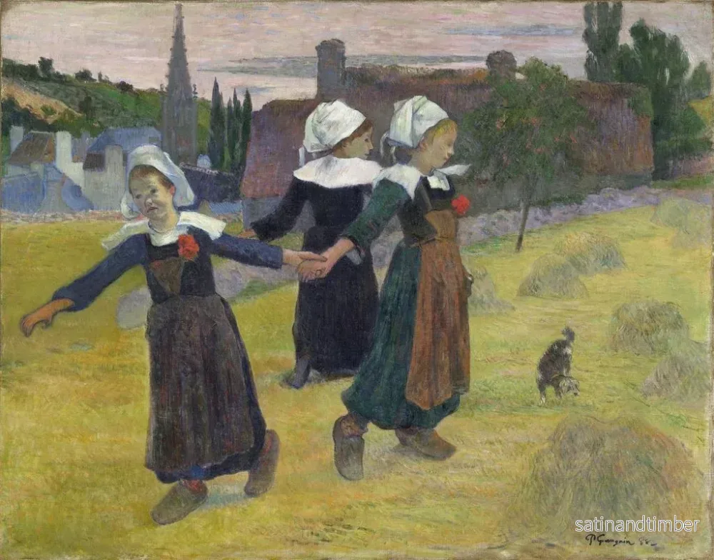 Reproduktion av målningen Filles bretonnes dansant à Pont-Aven - Paul Gauguin - Bild 2