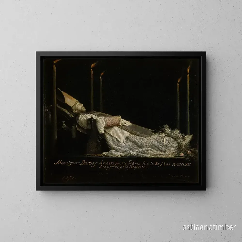Reproduktion av målningen Monseigneur Darboy, 1813-1871, ärkebiskop av Paris, utställd efter hans död - Théobald Chartran