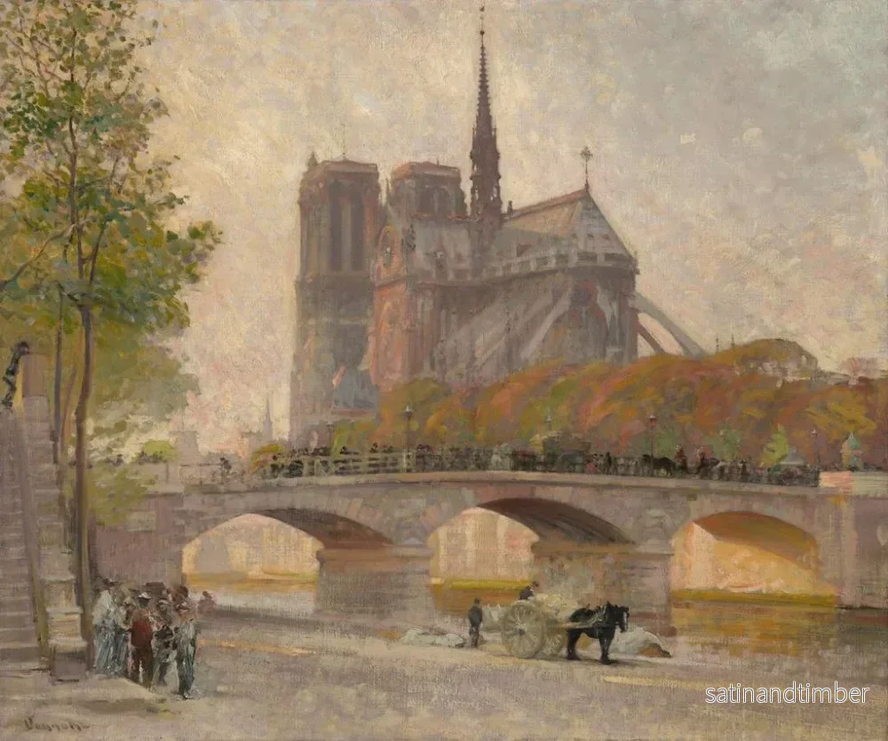 Reproduktion av målningen Notre-Dame i Paris - Robert William Vonnoh - Bild 2