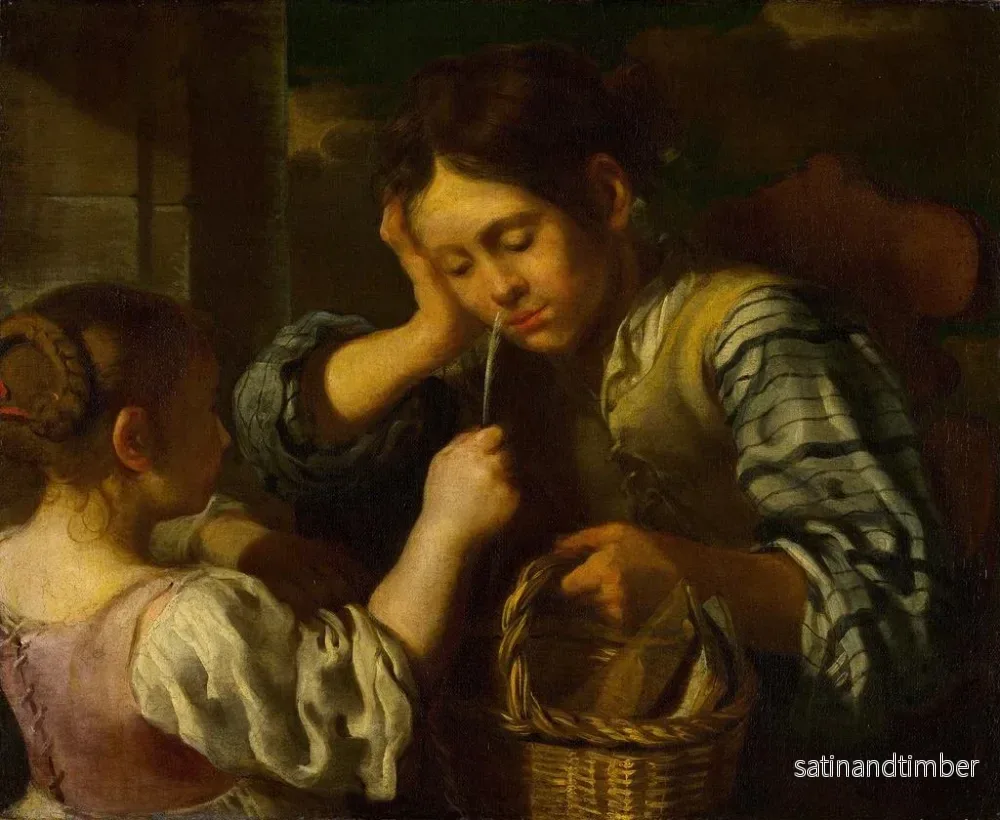 Reproduktion av målningen Fille taquinant un garçon - Bernhard Keil - Bild 2
