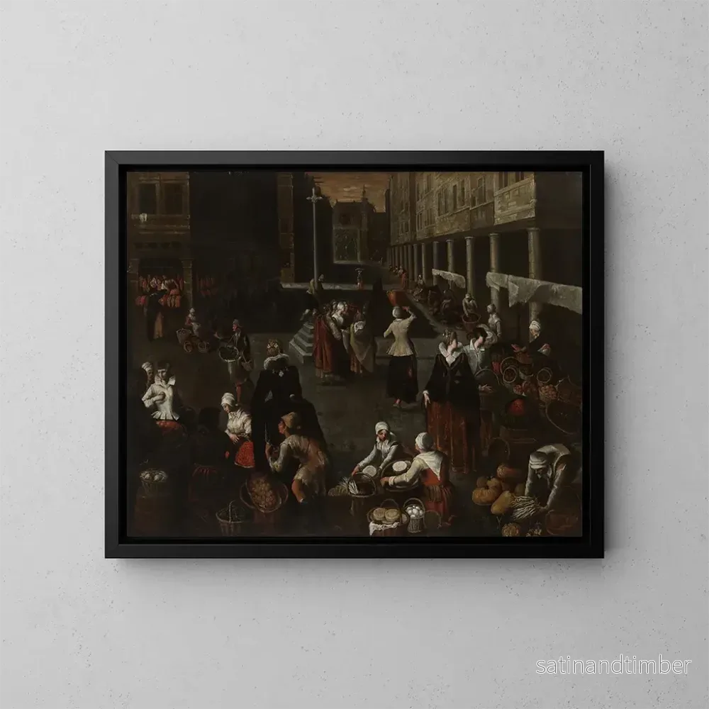 Reproduktion av målningen Marknadsscen - Hendrick van Steenwijk den äldre