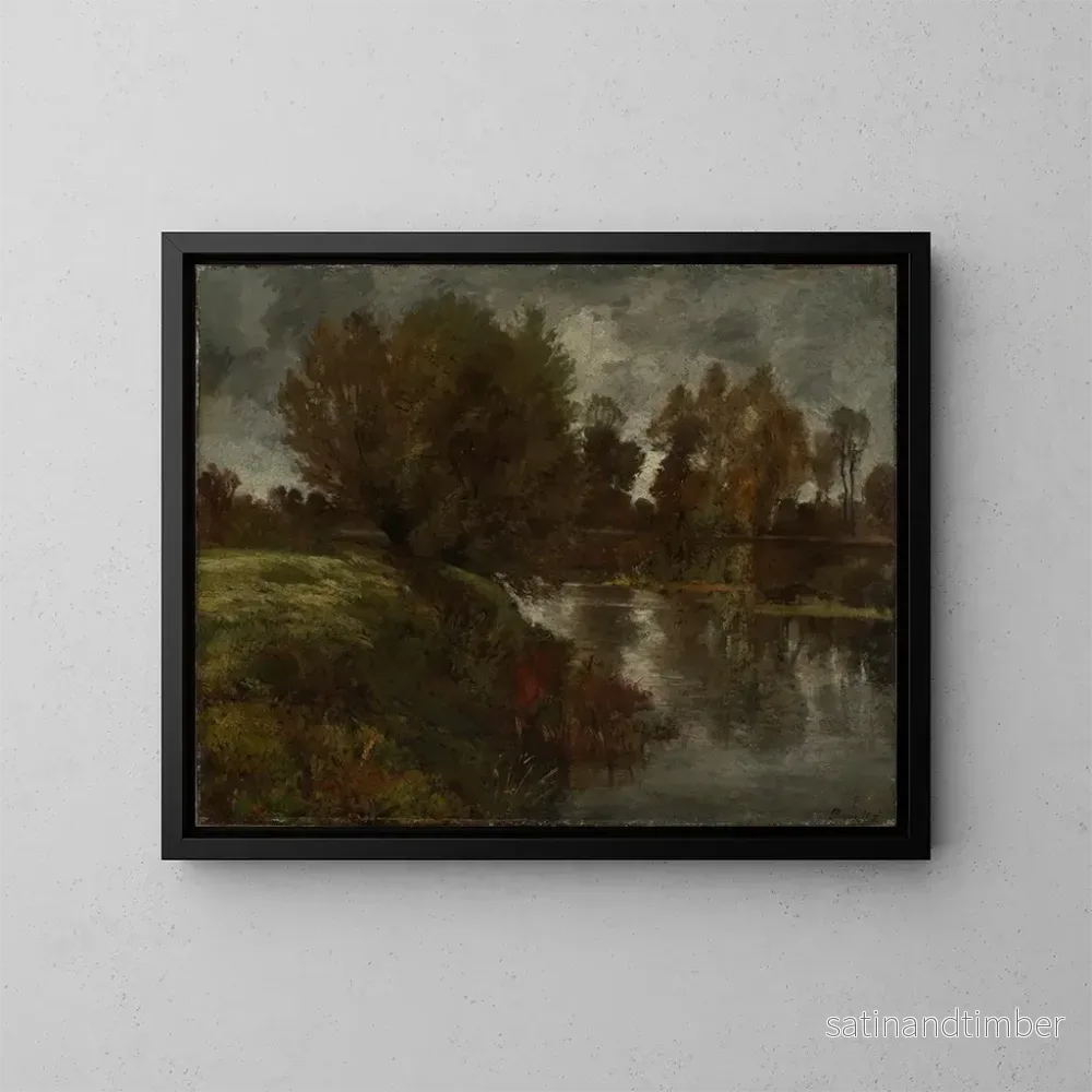 Reproduktion av målningen Atmosfär av regnväder över Nidda - Peter Burnitz