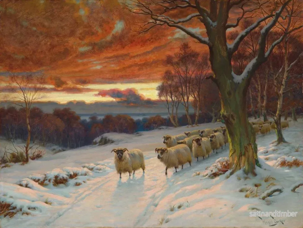 Reproduktion av målningen En vinterkväll - Wright Barker - Bild 2