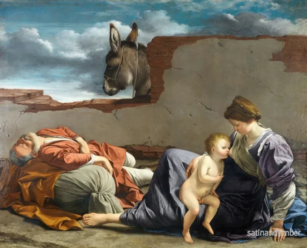 Reproduktion av målningen Repos sur la fuite en Égypte - Orazio Gentileschi - Bild 2