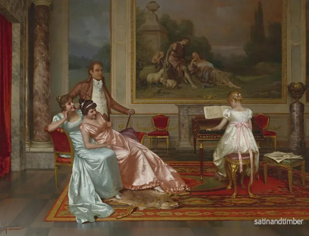 Reproduktion av målningen Le récital de piano - Vittorio Reggianini - Bild 2