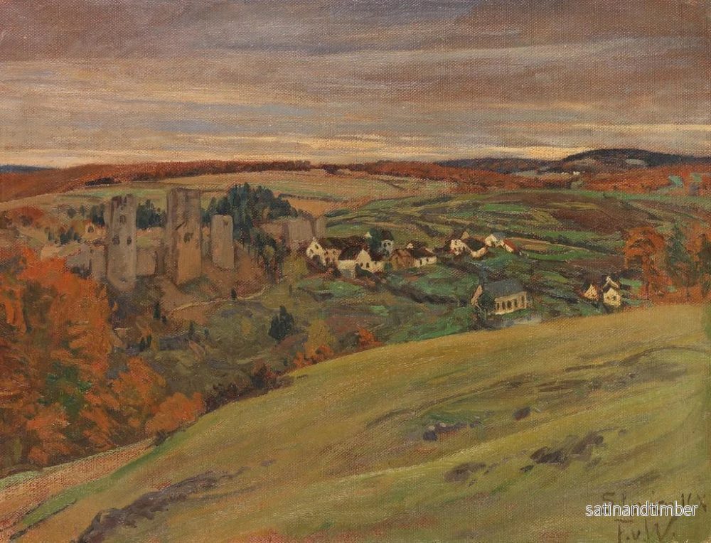 Reproduktion av målningen Ruine du château de Schnecken dans l'Eifel - Fritz von Wille - Bild 2