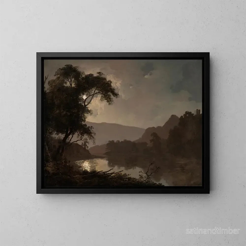 Reproduktion av målningen En landskap i månljus - Joseph Wright de Derby