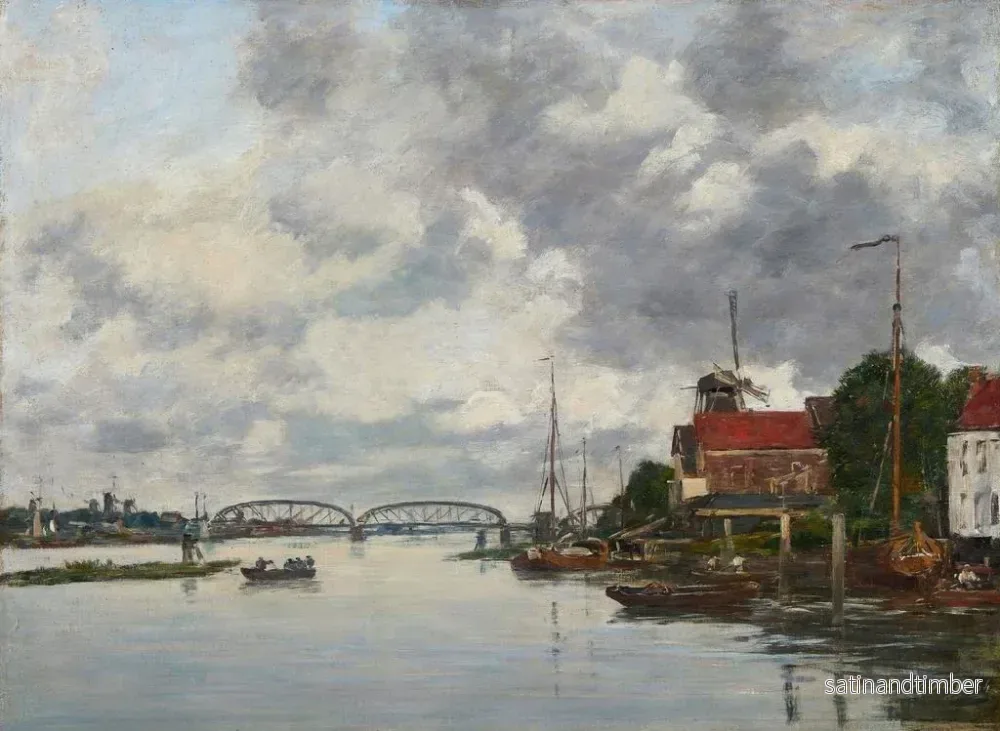 Reproduktion av målningen av Pont de Dordrecht sur la Meuse - Eugène Boudin - Bild 2