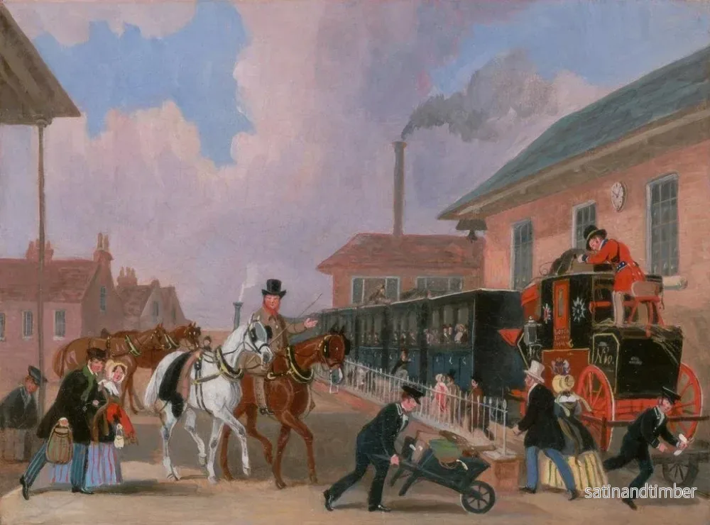 Reproduktion av målningen Le Royal Mail de Louth à Londres en train depuis Peterborough, Northamptonshire oriental - James Pollard - Bild 2