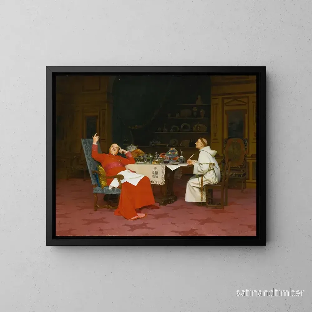 Reproduktion av målningen Sermon sur l'abstinence - Jehan Georges Vibert