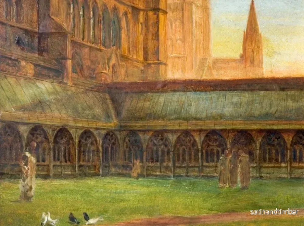Reproduktion av målningen Les cloître de la cathédrale de Lincoln - Edward Richard Taylor - Bild 2