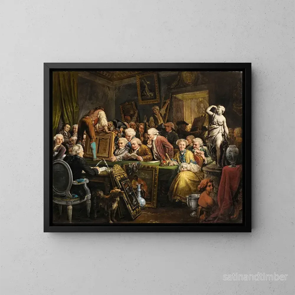 Reproduktion av målningen Auktion - Julien Léopold Boilly