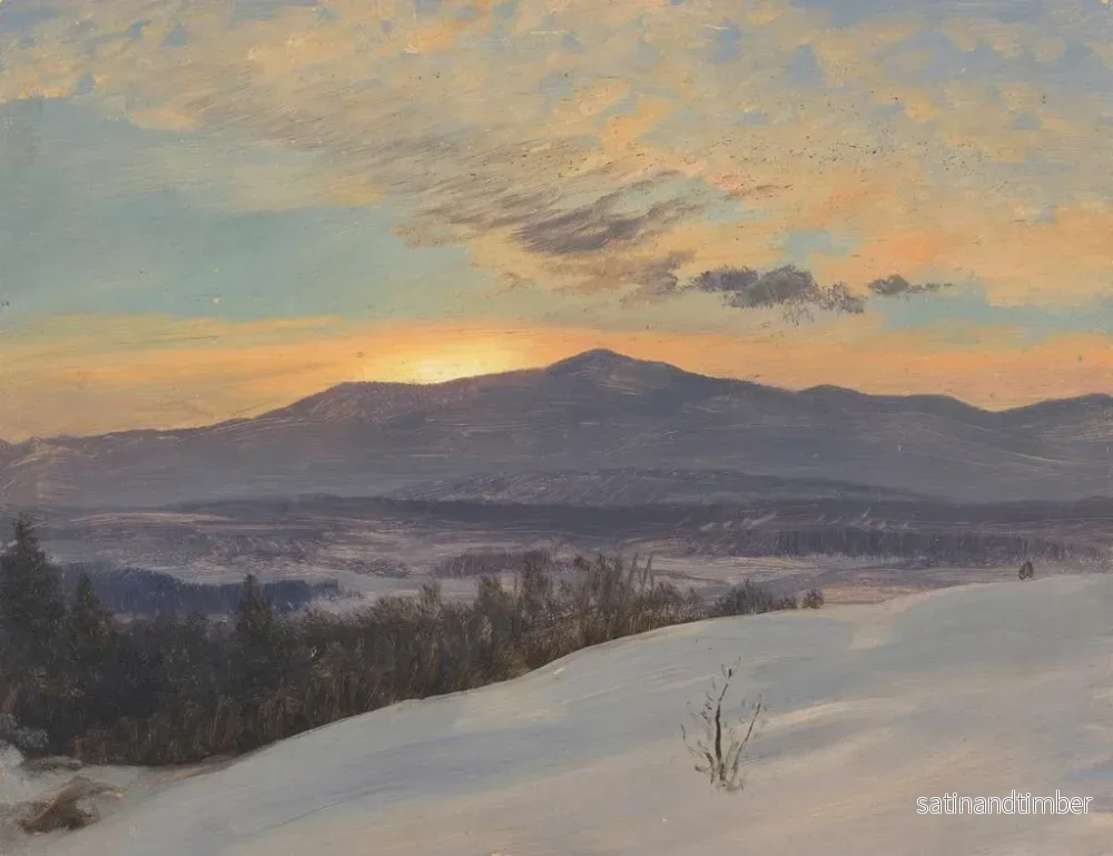 Reproduktion av målningen Solnedgång över Hudson-dalen på vintern - Frederic Edwin Church - Bild 2