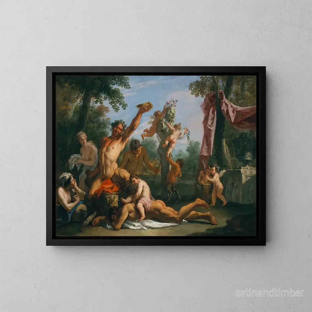 Reproduktion av målningen Un Bacchanal - Sebastiano Ricci