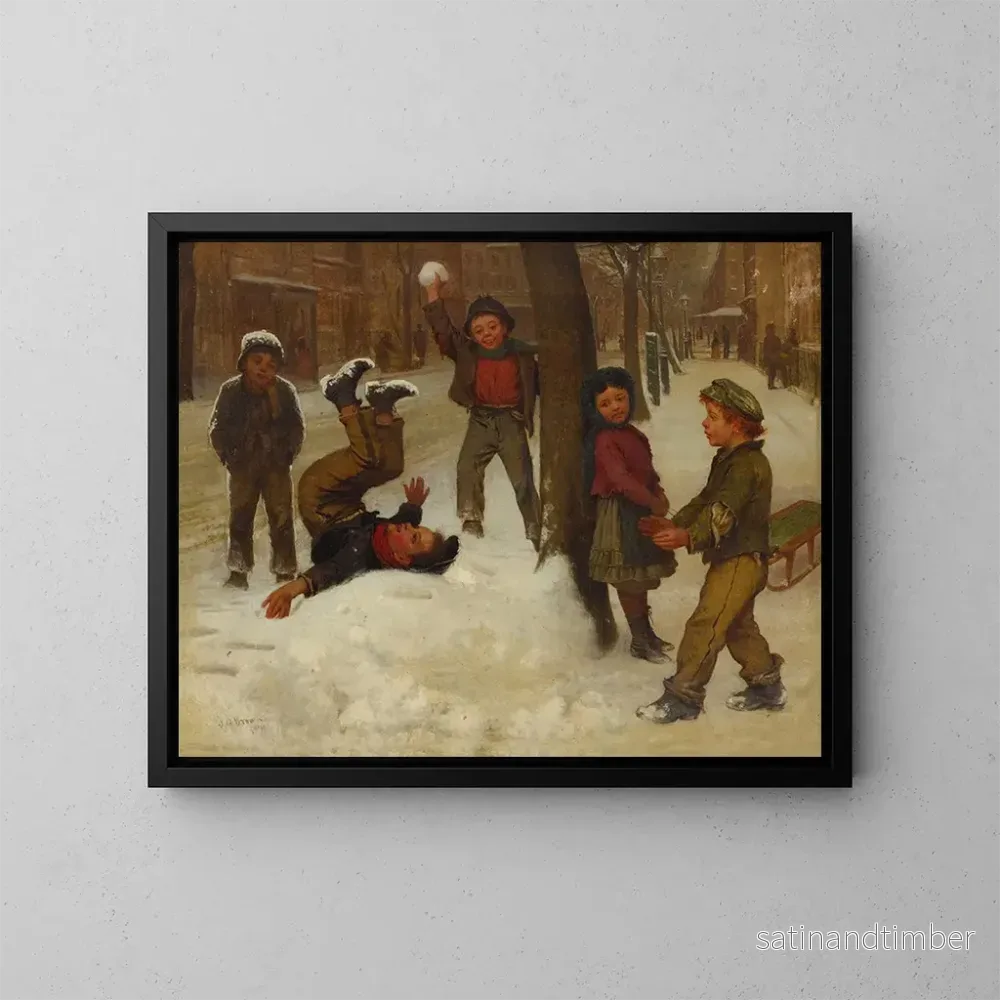 Reproduktion av målningen Vinterlekar - John George Brown