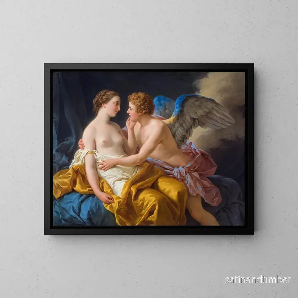 Reproduktion av målningen Cupidon och Psyche - Louis-Jean-François Lagrenée