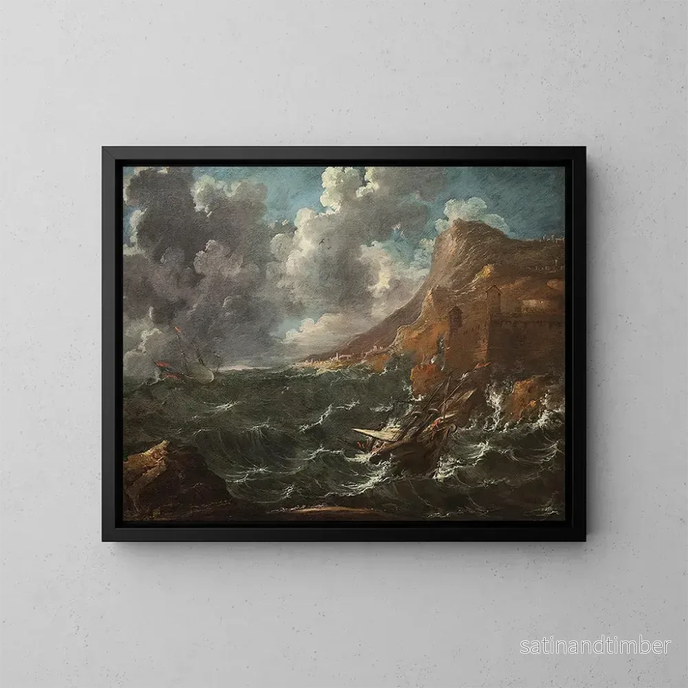 Reproduktion av målningen Bateaux dans une tempête - Marco Ricci