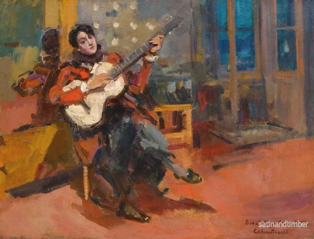 Reproduktion av målningen Le joueur de guitare - Konstantin Alexeïevitch Korovine - Bild 2