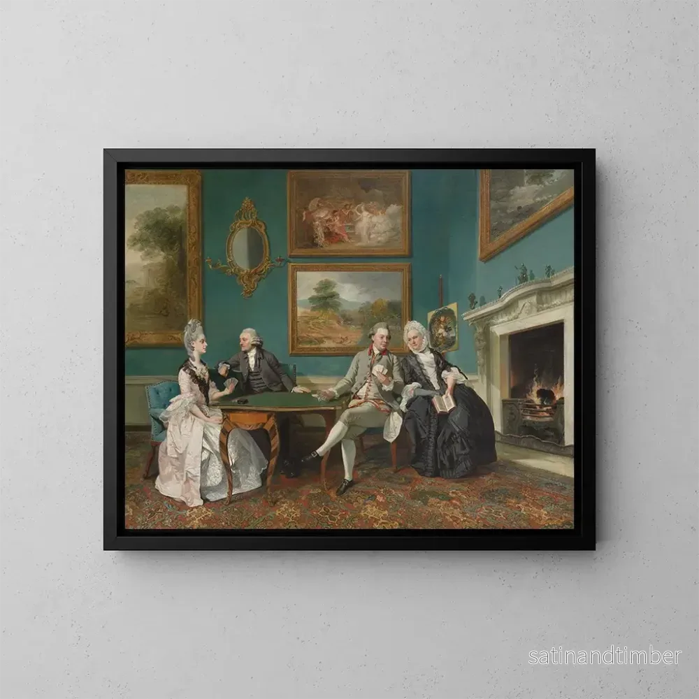 Reproduktion av målningen La famille Dutton dans le salon de Sherborne Park, Gloucestershire – Johan Joseph Zoffany Reproduktion av målningen La famille Dutton dans le salon de Sherborne Park, Gloucestershire – Johan Joseph Zoffany