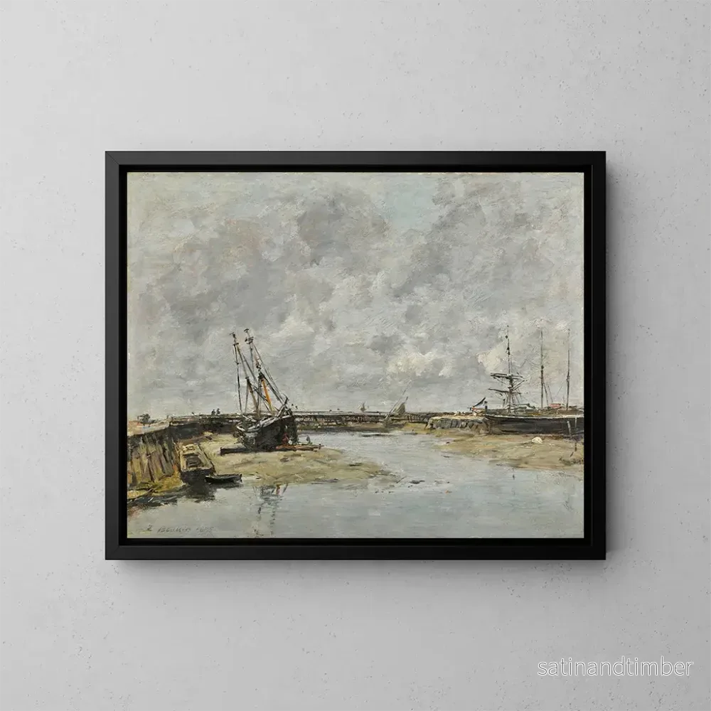 Reproduktion av målningen Trouville, de kajer vid ebb – Eugène Boudin Reproduktion av målningen Trouville, de kajer vid ebb – Eugène Boudin