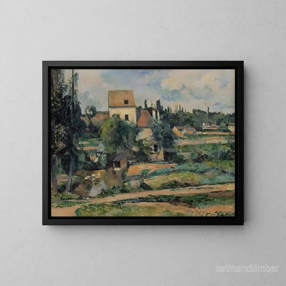 Reproduktion av målningen av Moulin sur la Couleuvre à Pontoise - Paul Cézanne