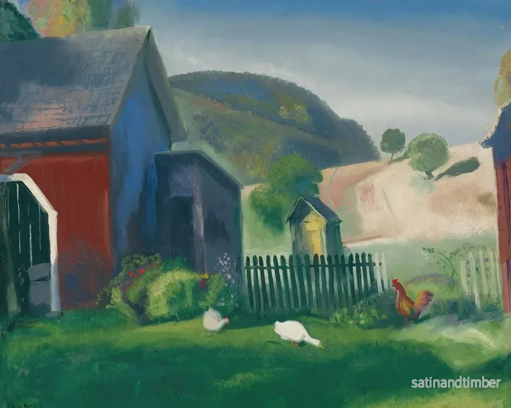 Reproduktion av målningen La Ferme et les Poules - George Wesley Bellows - Bild 2
