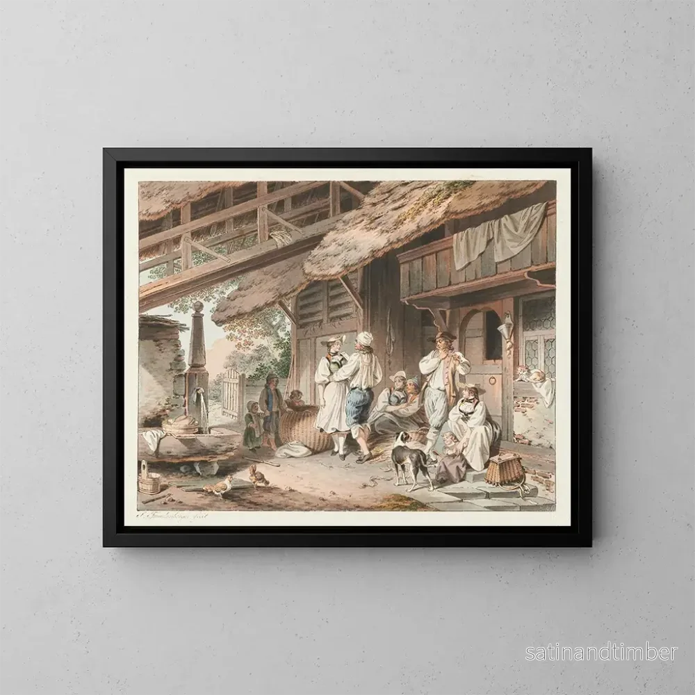 Reproduktion av målningen La petite fête imprévue - Sigmund Freudenberger