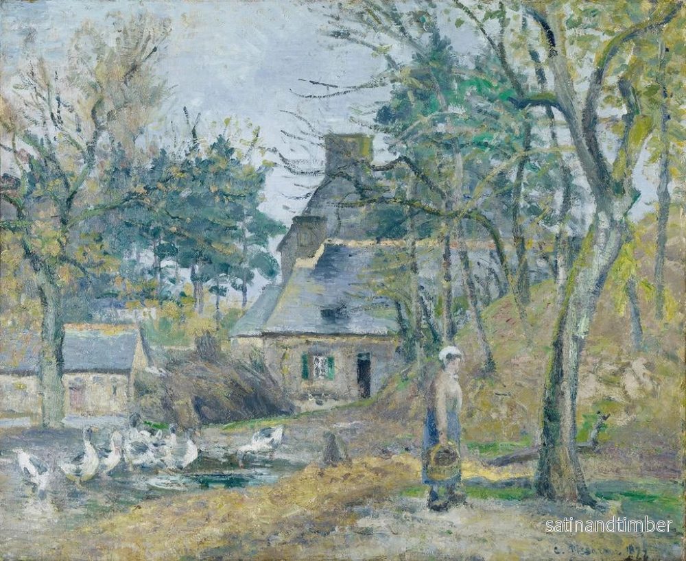 Reproduktion av målningen La ferme de Montfoucault - Camille Pissarro - Bild 2