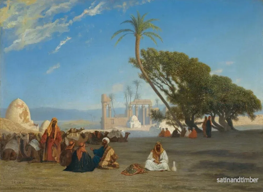 Reproduktion av målningen av Halt i öknen - Charles Théodore Frère - Bild 2
