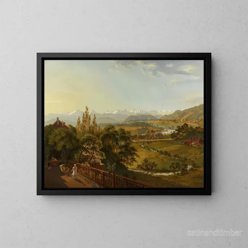 Reproduktion av målningen Vue de la Petite Terrasse sur les Alpes - Franz Niklaus König