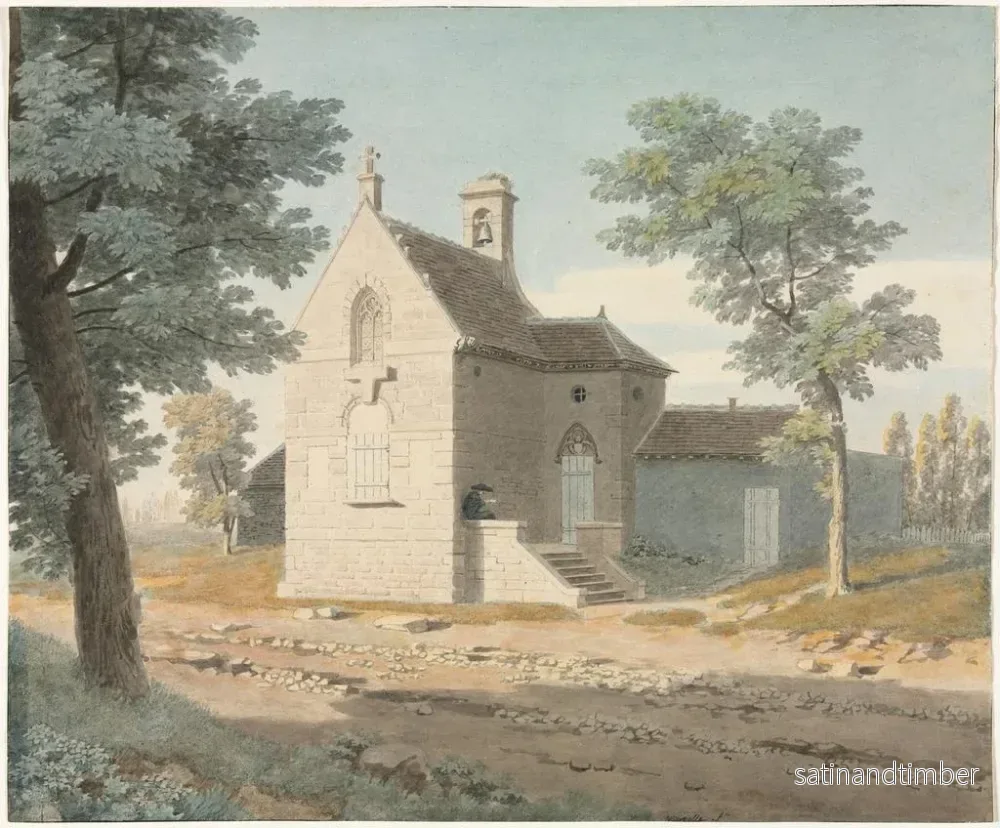 Reproduktion av målningen av kyrka vid vägkanten - Jean Lubin Vauzelle - Bild 2