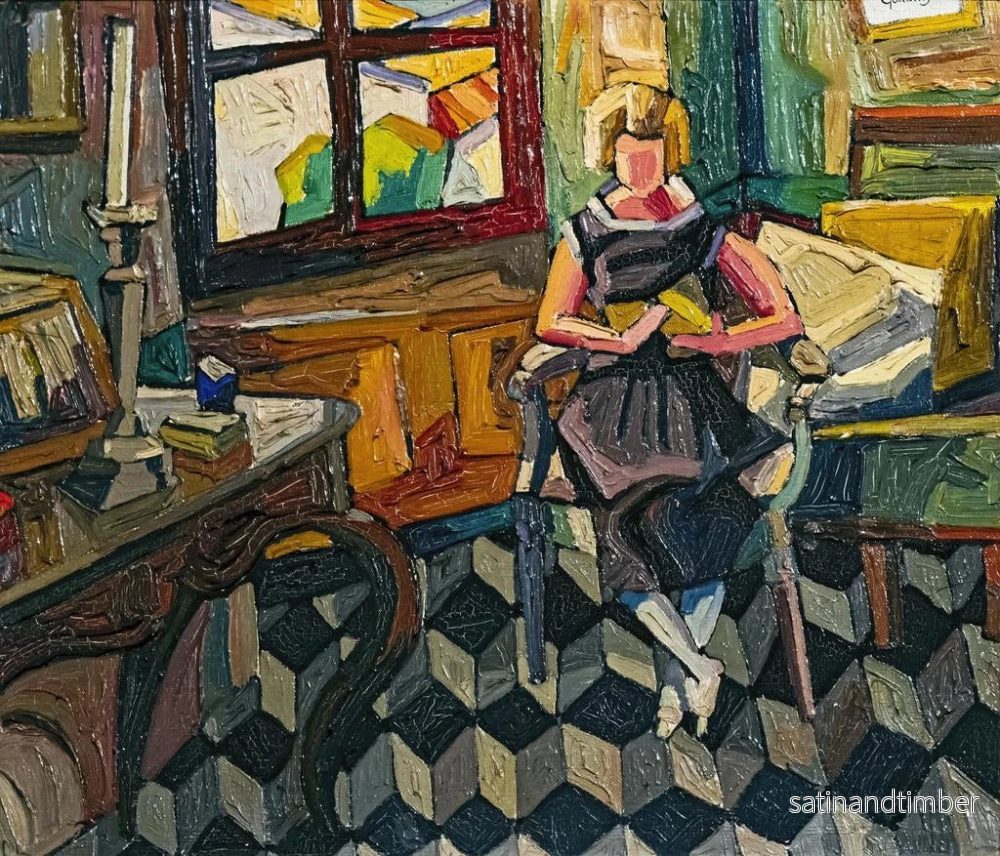 Reproduktion av målningen Luce läsande i Rabastens - Georges Gaudion - Bild 2