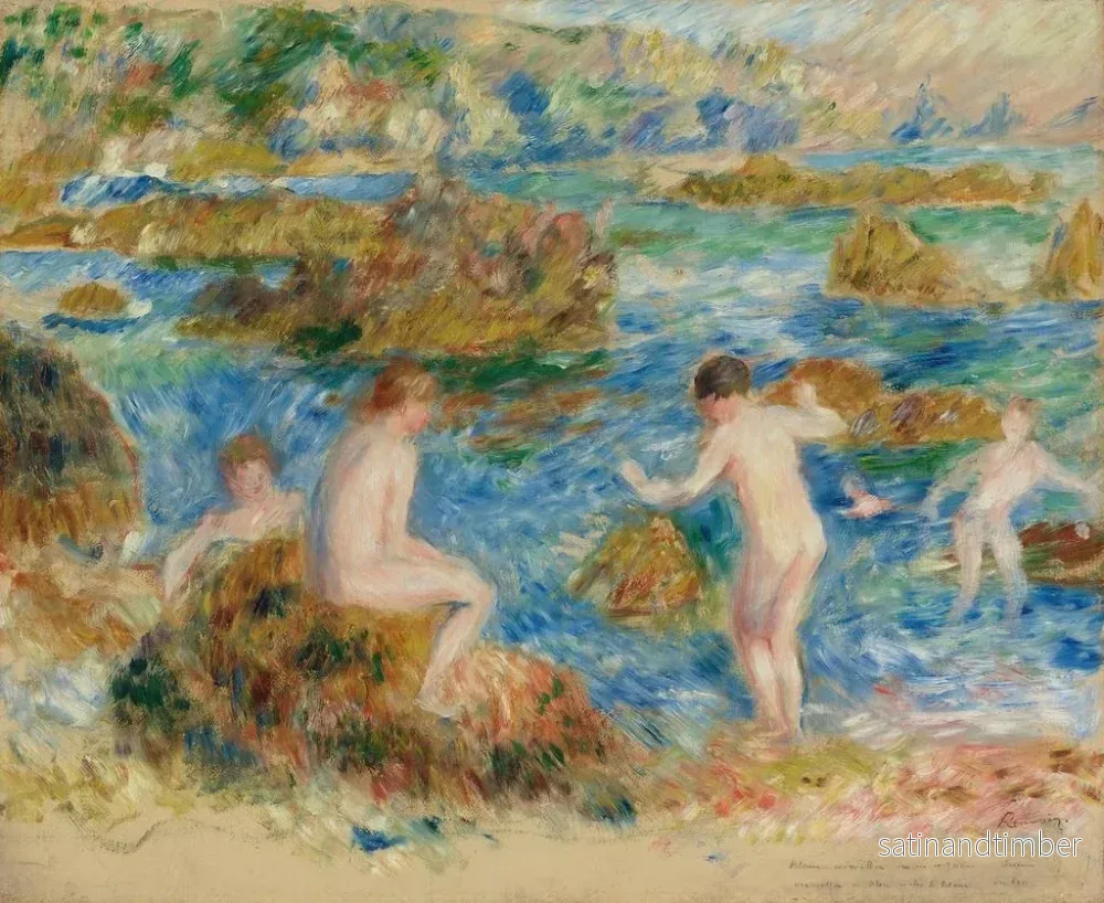 Reproduktion av målningen av nakna pojkar på klipporna, Guernsey - Pierre-Auguste Renoir - Bild 2