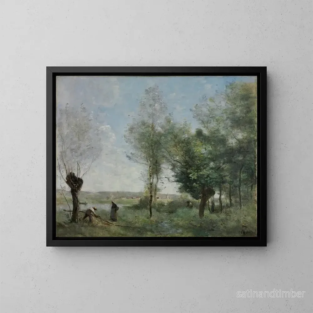Reproduktion av målningen Souvenir de Coubron - Jean-Baptiste-Camille Corot
