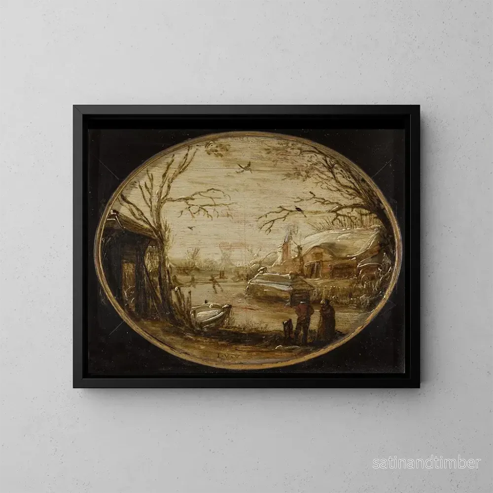 Reproduktion av målningen vinterlandskap - Jan van de Velde le Jeune