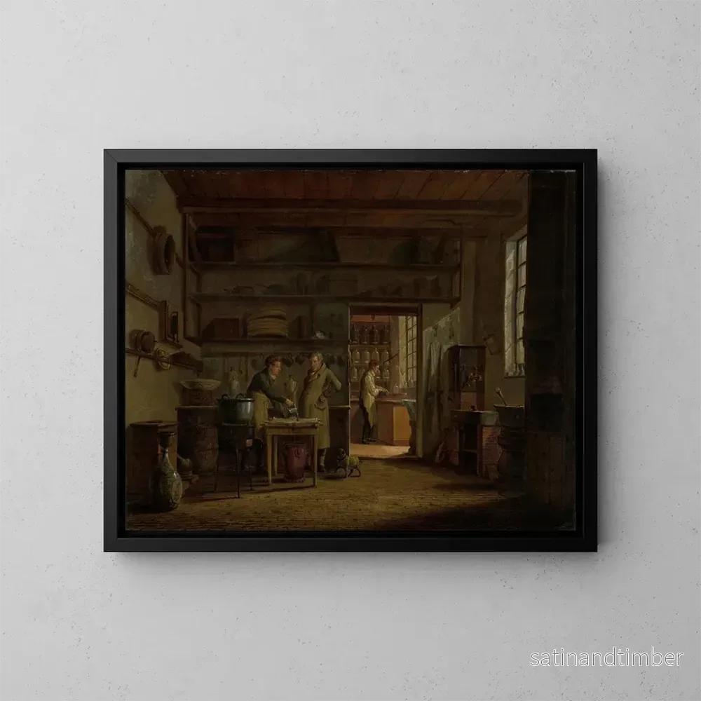 Reproduktion av målningen La distillerie de l’apothicaire A d’Ailly dans les remparts de la Zaagmolenpoort à Amsterdam – Johannes Jelgerhuis Reproduktion av målningen La distillerie de l’apothicaire A d’Ailly dans les remparts de la Zaagmolenpoort à Amsterdam – Johannes Jelgerhuis