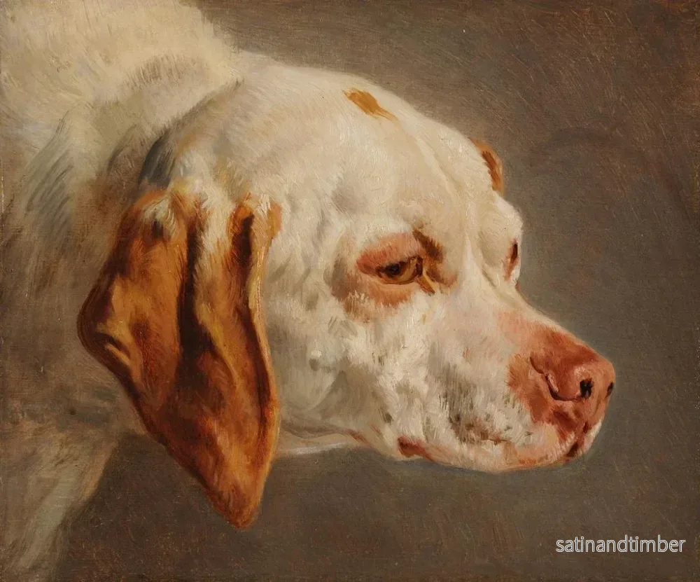 Reproduktion av målningen Tête de chien de chasse blanc et brun - Jacques-Raymond Brascassat - Bild 2