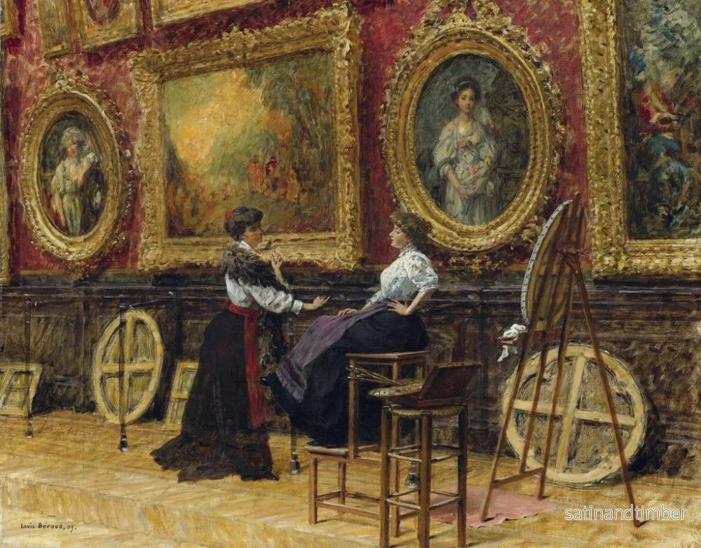 Reproduktion av målningen Les Copistes au Musée du Louvre - Louis Broud - Bild 2