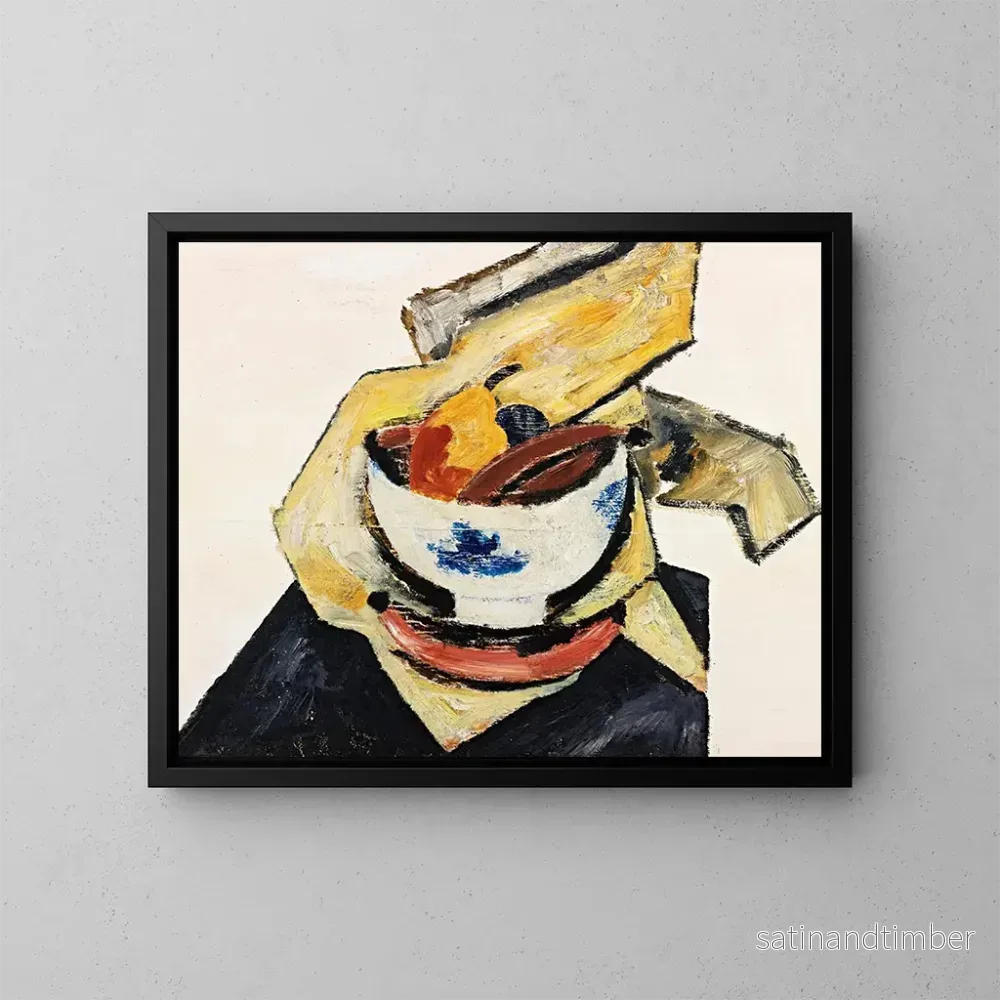 Reproduktion av målningen Naturtavla med en vit skål - Marsden Hartley