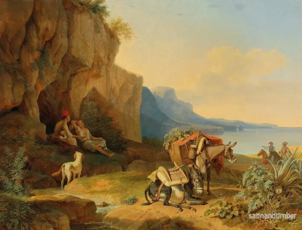 Reproduktion av målningen La Grèce se reposant en route vers le marché - Carl Wilhelm von Heideck - Bild 2