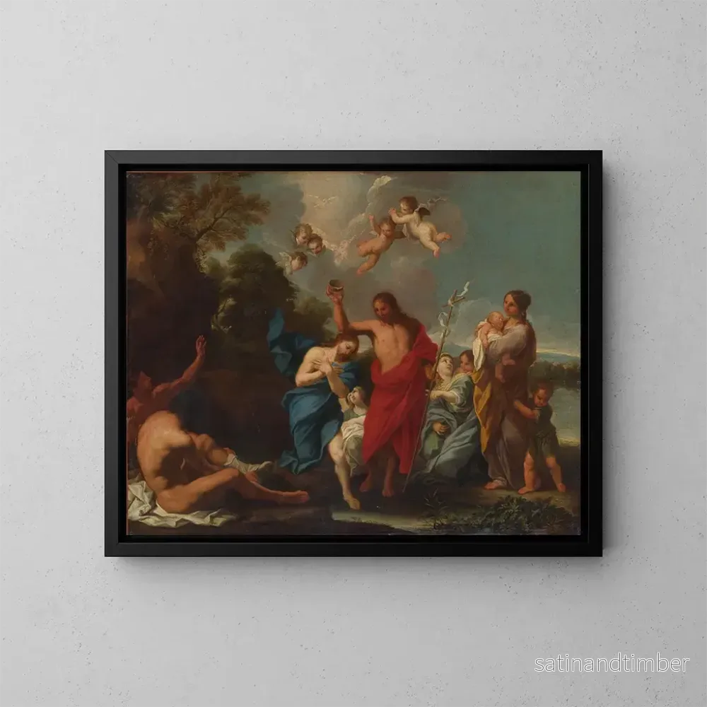 Reproduktion av målningen Le Baptême du Christ - Luigi Garzi