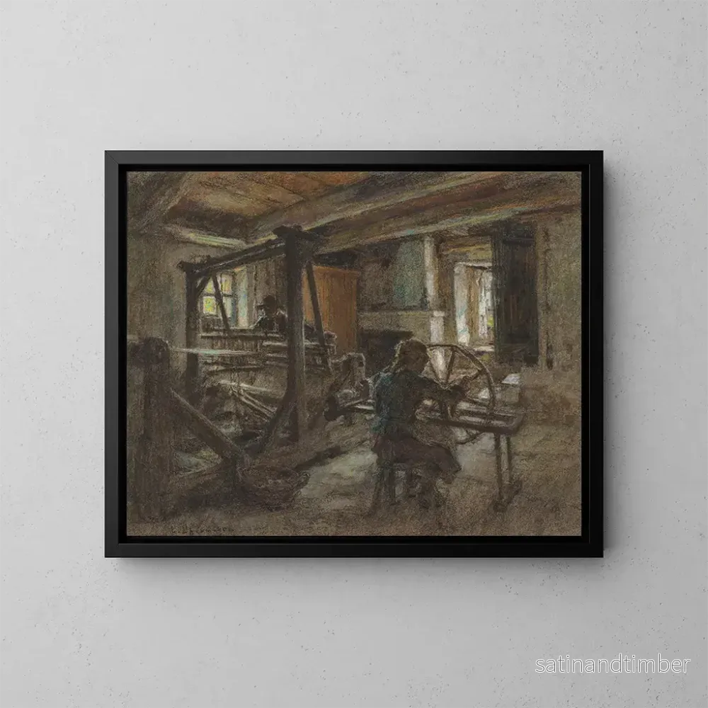 Reproduktion av målningen Le cottage des tisserands – Léon Augustin Lhermitte Reproduktion av målningen Le cottage des tisserands – Léon Augustin Lhermitte