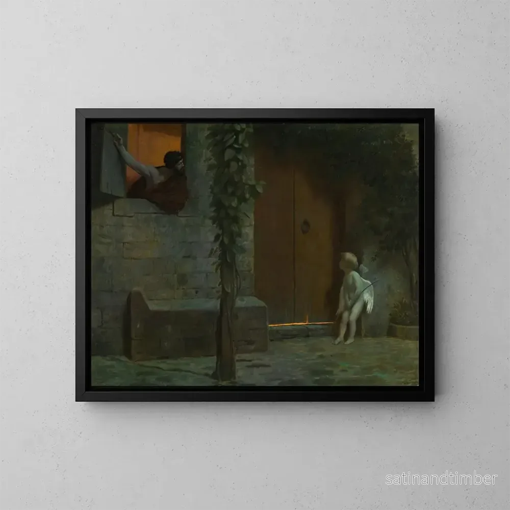 Reproduktion av målningen Cupid à la porte under stormen - Jean-Léon Gérôme