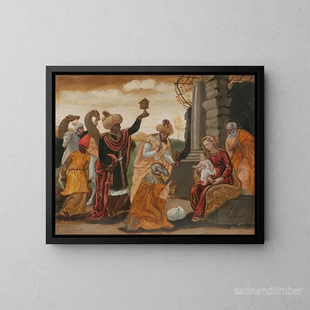 Reproduktion av målningen L'Adoration des Mages - Ecole vénéto-crétoise