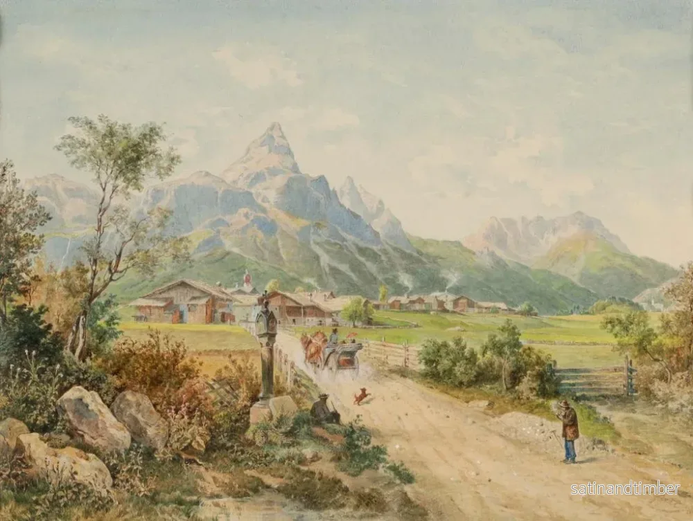 Reproduktion av målningen La pointe du soleil à Ehrwald - Ferdinand Gatt - Bild 2