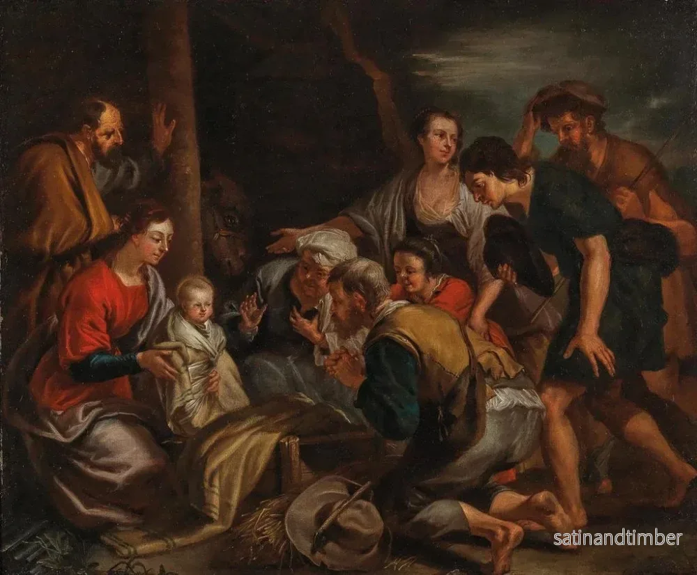 Reproduktion av målningen L'Adoration des bergers - Balthasar Beschey - Bild 2