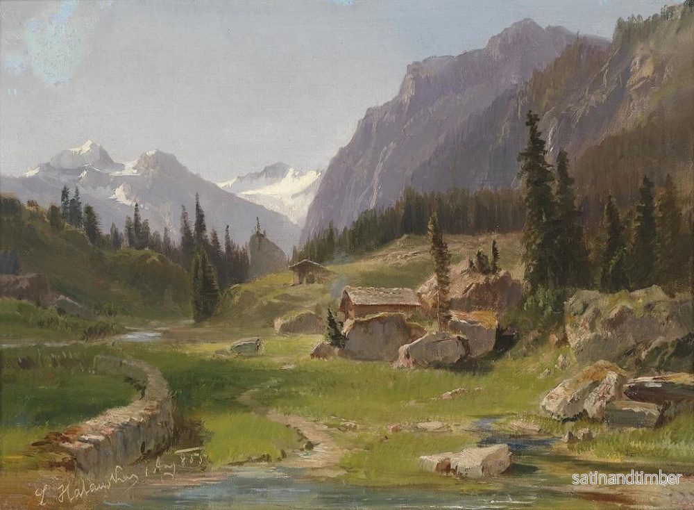 Reproduktion av målningen Landskapsbild av berg - Ludwig Halauska - Bild 2